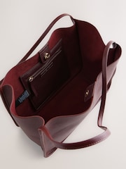 Berry Leather Hand Held Bag - Image 3 of 4