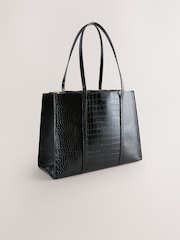 Efeito Crocs preto - Bolsa Tote Estruturada - Imagem 1 de 5