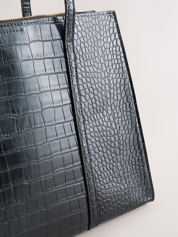 Efeito Crocs preto - Bolsa Tote Estruturada - Imagem 5 de 5