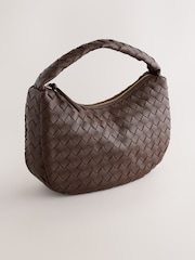 Chocolate Brown Weave Shoulder Bag - Image 1 of 4