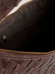 Chocolate Brown Weave Shoulder Bag - Image 2 of 4