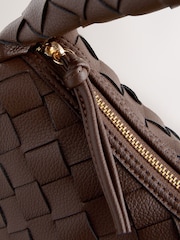 Chocolate Brown Weave Shoulder Bag - Image 3 of 4