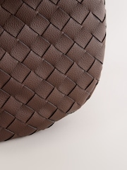 Chocolate Brown Weave Shoulder Bag - Image 5 of 5
