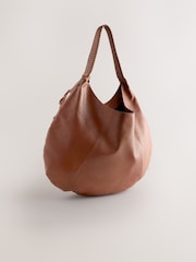 Tan Brown Leather Slouched Shoulder Bag - Image 3 of 8