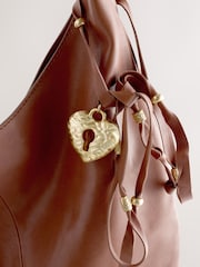 Tan Brown Leather Slouched Shoulder Bag - Image 5 of 8