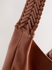 Tan Brown Leather Slouched Shoulder Bag - Image 6 of 8