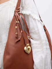 Tan Brown Leather Slouched Shoulder Bag - Image 7 of 8