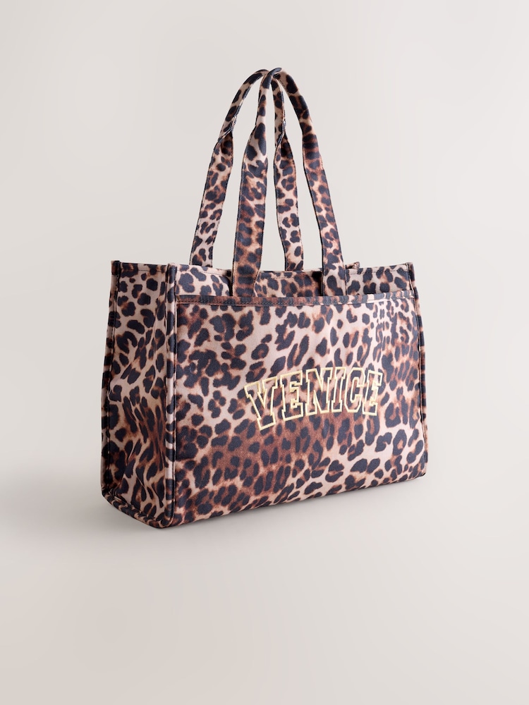 Animal Print Canvas Shoulder Bag - Image 1 of 6