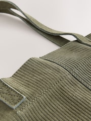 Suede Khaki Green Shopper Bag - Image 7 of 9