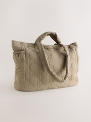 Khaki Green Nylon Quilted Shoulder Bag - Image 2 of 7