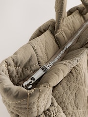 Khaki Green Nylon Quilted Shoulder Bag - Image 3 of 7