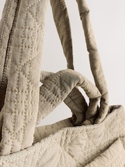Khaki Green Nylon Quilted Shoulder Bag - Image 6 of 7