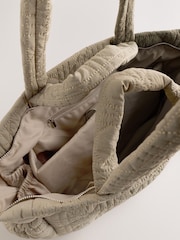 Khaki Green Nylon Quilted Shoulder Bag - Image 7 of 7