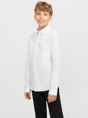 JACK & JONES Junior Stretch Long Sleeve White Shirt - Image 1 of 7