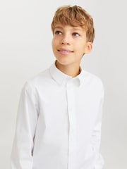 JACK & JONES Junior Stretch Long Sleeve White Shirt - Image 3 of 7