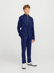 JACK & JONES Junior Blue Jersey Suit Trousers and Jacket Set - Изображение 1 из 7