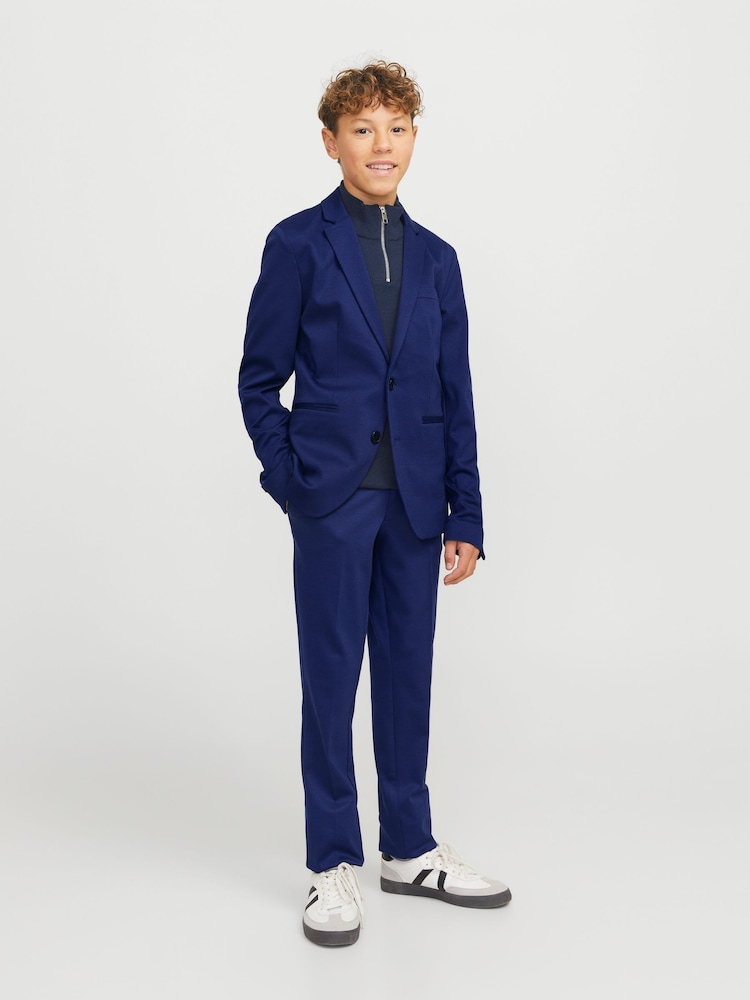 JACK & JONES Junior Blue Jersey Suit Trousers and Jacket Set - Изображение 1 из 7