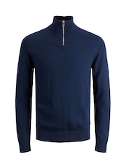 JACK & JONES Junior Blue 1/4 Zip knitted Jumper - Image 7 of 7