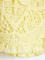 River Island Buttermilk Yellow Girls Lace Shorts Set - Image 5 of 5