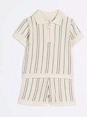 River Island Grey Baby Boys Knitted Polo Shirt Set - Image 3 of 5