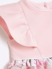 River Island Pink Baby Girls Occasion Rose 100% Cotton Dress - Image 4 of 4