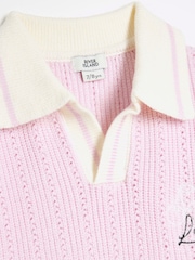 River Island Pink Girls Collar Polo and Skirt Set - Image 4 of 5