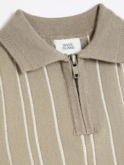 River Island Green Baby Boys Knitted Polo Shirt Set - Image 4 of 5
