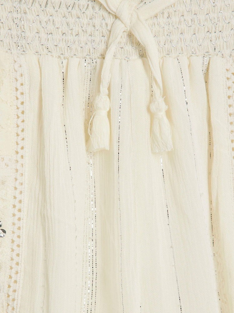 River Island Cream Girls Lace Short Set - Image 5 of 6