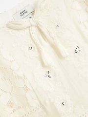 River Island Cream Girls Lace Short Set - Image 6 of 6