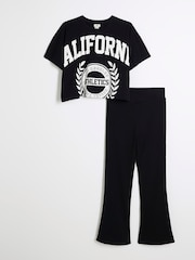 River Island Black Girls Mono Kickflare Set - Image 1 of 4