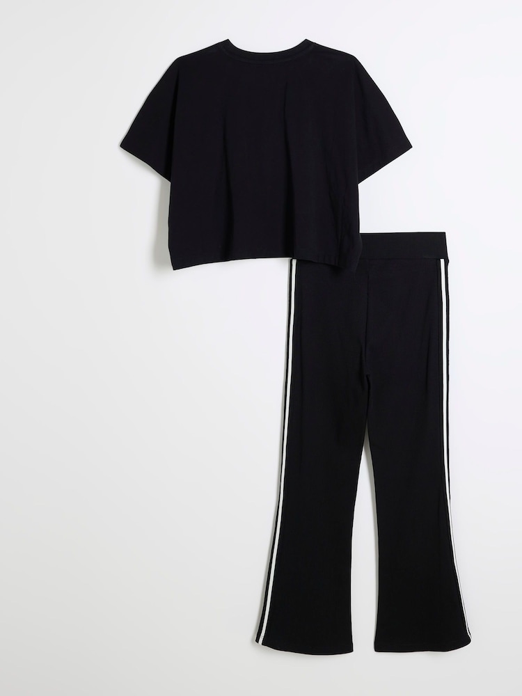 River Island Black Girls Mono Kickflare Set - Image 2 of 4