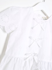 River Island White Girls 100% Cotton Broidery Top  And Jogger Set - Image 5 of 6
