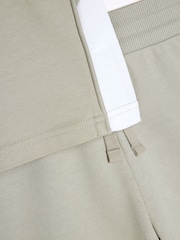 River Island Green Boys Block Piped 100% Cotton Tee Shorts Set - Image 5 of 5