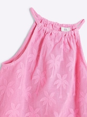 River Island Pink Girls Palm Hanky Hem Shorts Set - Image 4 of 5