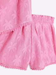 River Island Pink Girls Palm Hanky Hem Shorts Set - Image 5 of 5
