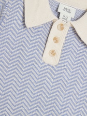 River Island Baby Boys Blue Knitted 100% Cotton Polo Set - Изображение 4 из 5
