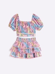 Розовый - River Island Girls Bandana Rara Skirt Set - Изображение 2 из 5