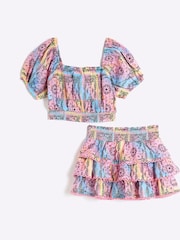 Розовый - River Island Girls Bandana Rara Skirt Set - Изображение 3 из 5