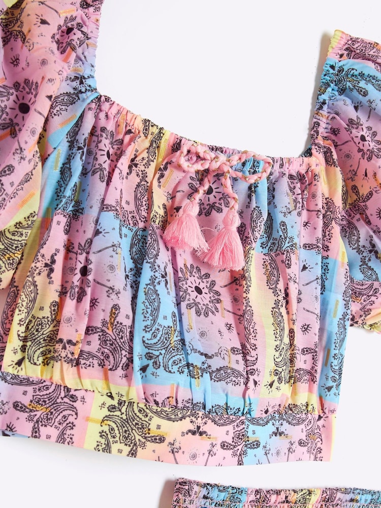 River Island Pink Bandana Rara Skirt Set - Image 4 of 5
