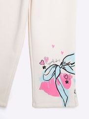 River Island Blue Girls Graffiti Bow Sweat Set - Image 3 of 4
