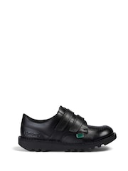 Kickers Black Lo Twin Strap Leather Trainers - Image 1 of 6