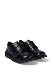 Kickers Black Lo Twin Strap Leather Trainers - Image 2 of 6