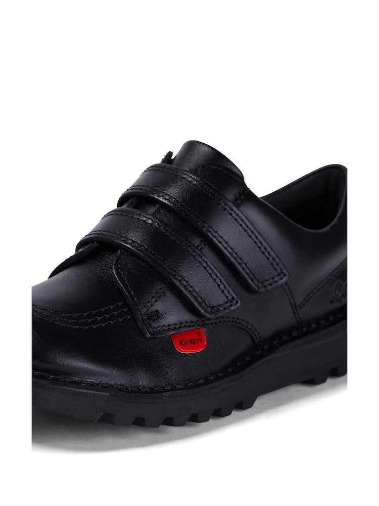 Kickers Black Lo Twin Strap Leather Trainers - Image 6 of 6