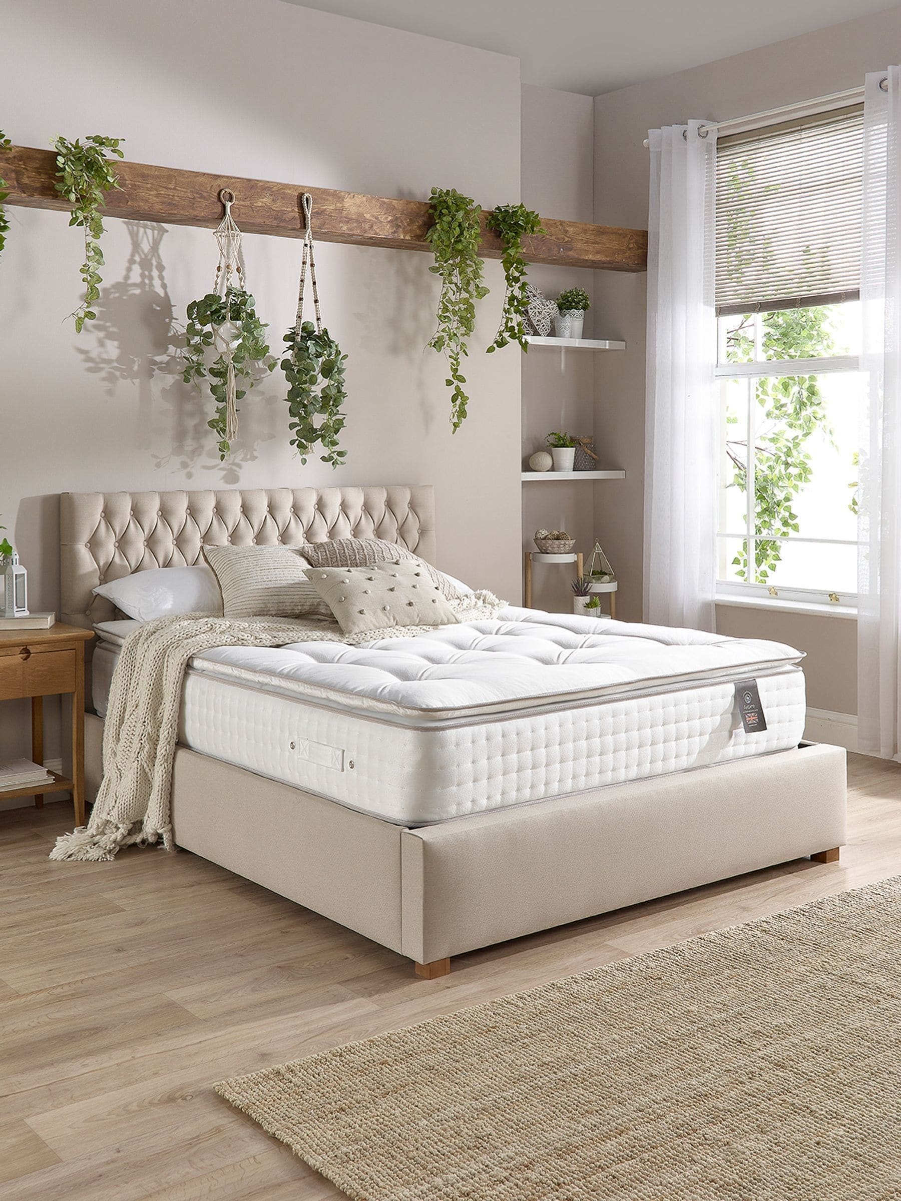 Aspire Furniture Unisex White 5000 Pocket Wool Cashmere Silk Pillowtop Mattress - Image 1
