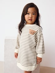 Striped Teddy Bear Relaxed Sweat Dress (3mths-7yrs) - Image 1 of 9