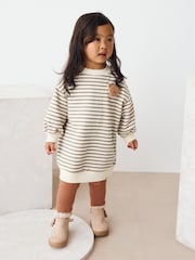Striped Teddy Bear Relaxed Sweat Dress (3mths-7yrs) - Image 2 of 9