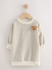 Striped Teddy Bear Relaxed Sweat Dress (3mths-7yrs) - Image 5 of 9