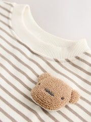 Striped Teddy Bear Relaxed Sweat Dress (3mths-7yrs) - Image 8 of 9