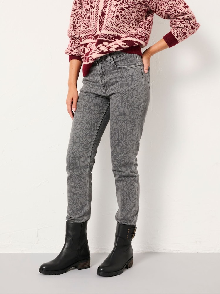 FatFace Grey Floral Bouquet Laser Print Jeans - Image 1 of 7 FatFace Grey Floral Bouquet Laser Print Jeans - Image 1 of 7