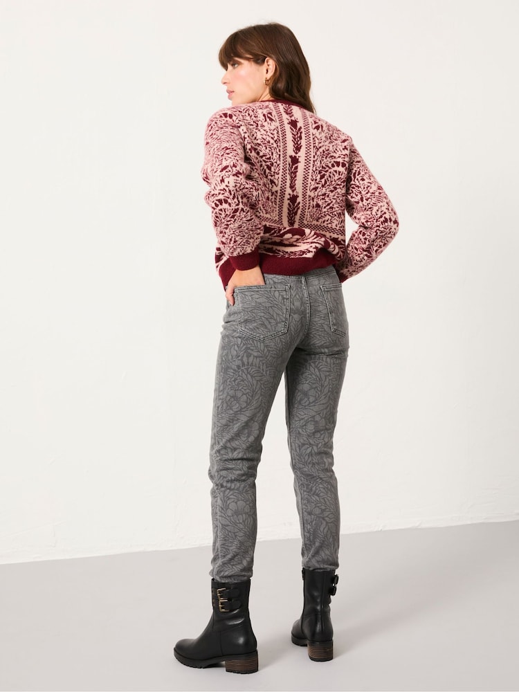 FatFace Grey Floral Bouquet Laser Print Jeans - Image 2 of 7 FatFace Grey Floral Bouquet Laser Print Jeans - Image 2 of 7